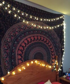 Popular Handicrafts Tapestry Wall Hanging Hippie Mandala Bohemian Hippy Psychedelic Design Indian Magical Thinking Tapestries Bedspread 84x90 Inches,(215x230cm) Navy Blue Full (215cms x 230cms) Neavy Blue 34 81l5oCFXZ1L