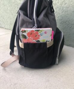 Hafmall Diaper Bag Backpack, Multifunctional Baby Diaper Bag with Stroller Hooks, Stylish Baby Bag for Mom Dad, Gray Black Black Gray 66 81l67C5h14L