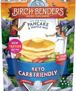 Keto Pancake & Waffle Mix by Birch Benders, High Protein, Gluten-free, Made with Almond, Just Add Water, 10 oz (Pack of 3) 10 Ounce (Pack of 3) 27 81l69N3sdWL