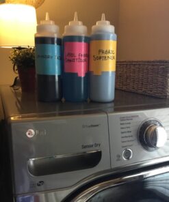 SET of 3, 32 Oz. (Ounce) Large Clear Squeeze Bottle, Condiment Squeeze Bottle, Open-tip, Wide Screw-on Spout, Polyethylene Durable Plastic, Diner Style. 16 81l6jhPZ62L