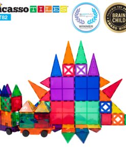 PicassoTiles® PT82 Creativity Set Magnet Building Tiles Clear Color Magnetic 3D Building Block - Creativity Beyond Imagination! Educational, Inspirational, Conventional, Recreational 24 81l8lSE1m7L