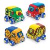 Melissa & Doug Pull-Back Construction Vehicles - Soft Baby Toy Play Set of 4 Vehicles - Cars For Infants, Construction Toys, Pull Back Cars For Babies Ages 9m+ Standard Packaging