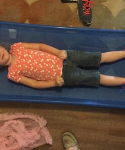 Sprogs Heavy Duty Childrens Standard 52"L Stackable Daycare Cots for Preschool Kids Sleeping, Resting, and Naptime, SPG-021-5, Blue (Pack of 6) Standard (52" L) 26 81lAJNF 8GL