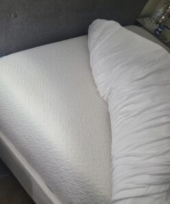 ExceptionalSheets Pillow Top Mattress Pad - Found in Marriott Hotels with Fitted Skirt and 18" Deep Pockets - Supportive Pillowtop Mattress Pad Cover with Cluster Fiber - Queen Size 54 81lB r9GaxL