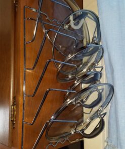 DecoBros Wall Door Mounted Pot Lid Rack, Chrome Finish 29 81lBPY0e3nL