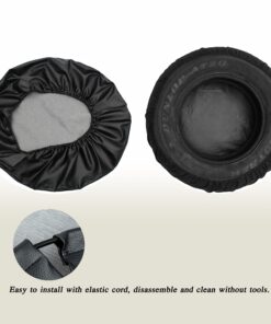 Moonet PVC Leather Spare Tire Wheel Cover for Car Truck SUV Camper Trailer Universal Fit RV JP FJ, R15 Black (for Overall Wheel Diameter 27-29 inch) 15 inch for Tire Diameter 27"-29" 31 81lBRH3GIDL