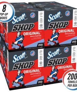 Alternative view of Scott® Shop Towels Original (75190), Blue, Pop-Up Dispenser Box (200 Towels/Box, 8 Boxes/Case, 1,600 Towels/Case)