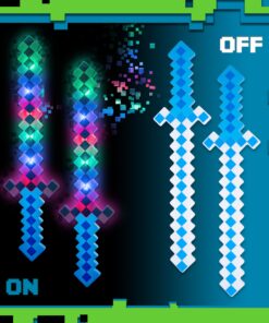 Fun Central 2 Pack - LED Light Up Pixel 8-Bit Toy Sword for Kids - Blue 5 81lBv9PmzbL