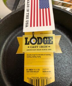 Lodge 6-1/2 Inch Cast Iron Pre-Seasoned Skillet – Signature Teardrop Handle - Use in the Oven, on the Stove, on the Grill, or Over a Campfire, Black 6.5 Inch 39 81lCgpu8y3L
