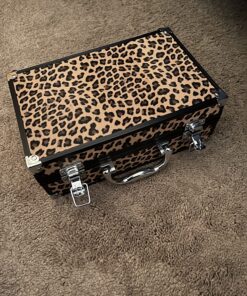 SHANY Carry All Makeup Train Case with Pro Makeup Set, Makeup Brushes, Lipsticks, Eye Shadows, Blushes, Powders, and more - Reusable Makeup Storage - Premium Gift Packaging - Leopard 44 81lDBpbsHL
