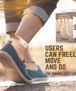 Physix Gear Sport Plantar Fasciitis Socks with Arch Support for Men & Women - Ankle Compression Sleeve, Toeless Compression Socks Foot Pain Relief, Ankle Swelling Better Than Night Splint, Beige L/XL L/XL-US Mens 8.5-13 | Womens 8-11 Beige Nude (1 Pair) 27 81lDPYm wL