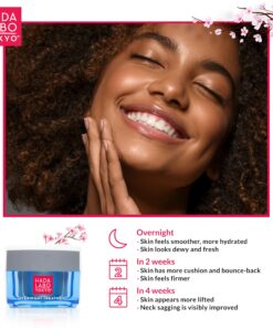 Hada Labo Tokyo Anti-Aging Overnight Treatment, Hyaluronic Acid Night Cream for Intense Hydration, Skin Renewal with Collagen, Japanese Honeysuckle, Soy Peptides, Moisturizing Face Cream, 1.76 oz 13 81lDzU8H8JL
