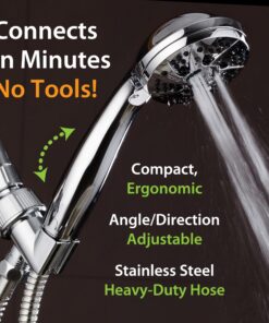 AquaDance High Pressure 6-Setting 3.5" Chrome Face Handheld Shower with Hose for the Ultimate Shower Experience! Officially Independently Tested to Meet Strict US Quality & Performance Standards! 2.5 Gallon Per Minute 21 81lEF31qy1L 2