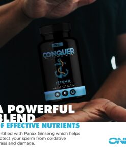 Conquer Mens Fertility Supplement - Testosterone Booster for Men w/Maca Root, Horny Goat Weed & Tribulus Terrestris - Male Fertility Supplement - Libido Booster for Men - Male Enhancement Pills -60Ct 23 81lEKNjABL 1