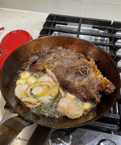 Matfer Bourgeat, Gray 0 Black Steel Round Frying Pan, 10 1/4-Inch 42 81lEsBFcM5L