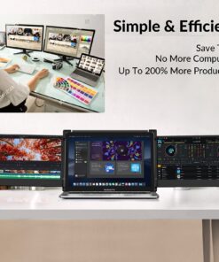 WESTHOD 12" Laptop Monitor Extender, Portable Monitor for Laptop HDMI USB C Screens Extender FHD 1080P, Plug-Play Tri-Screen for 13”-16” Laptops 73 81lFIUHZu2L