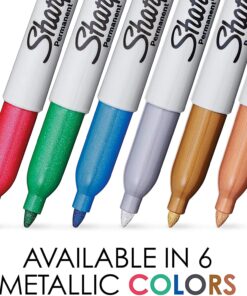 Alternative view of SHARPIE Metallic Permanent Markers, Fine Point, Silver, 12 Count