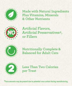 FELINE GREENIES SMARTBITES Skin & Fur Crunchy and Soft Natural Cat Treats, Salmon Flavor, 2.1 oz. Pack 2.1 Ounce (Pack of 1) 24 81lIisiU3aL