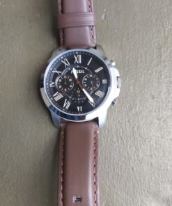 Fossil Grant Men's Watch with Chronograph Display and Genuine Leather or Stainless Steel Band Brown 51 81lJEej16L