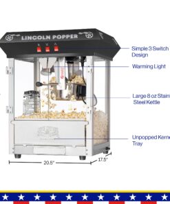 Great Northern Popcorn Black Bar Style Lincoln 8 Ounce Antique Popcorn Machine (Bar Style) Machine Only 36 81lJiyLDiL