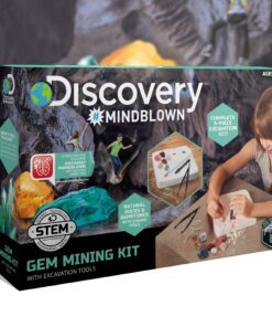Discovery™ Gemstone Mining Kit - Excavate Real Gems & Rock Minerals, Fun DIY STEM Experiment, Educational Geology Activity Toy, Safe Non-Toxic Kids Learning Set Gift, Chisel Magnifying Glass Tools 14 81lKSUOB7HL