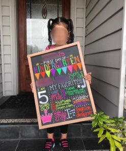 The Board Dudes 17" x 23" Chalk Board with Oak Wood Style Frame 45 81lLkNtVjmL