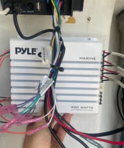 Pyle Hydra Marine Amplifier - Upgraded Elite Series 400 Watt 4 Channel Audio Amplifier - Waterproof, Dual MOSFET Power Supply, GAIN Level Controls, RCA Stereo Input & LED Indicator (PLMRA400) 34 81lNRzlJI7L