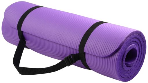 BalanceFrom All Purpose 1/2-Inch Extra Thick High Density Anti-Tear Exercise Yoga Mat with Carrying Strap with Optional Yoga Blocks Purple Mat Only