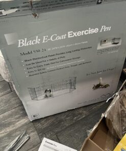 MidWest Homes for Pets Foldable Metal Dog Exercise Pen / Pet Playpen, 24'W x 24'H, 1-Year Manufacturer's Warranty Black No Door 24" H 34 81lPuyP32WL