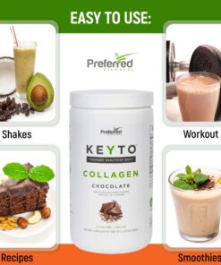 Keto Collagen Protein Powder with MCT Oil – Keto and Paleo Friendly Grass Fed and Pasture Raised Hydrolyzed Collagen Peptides – Fits Low Carb Diet and Keto Snacks – KEYTO Chocolate Flavor 26 81lPxIuLtVL