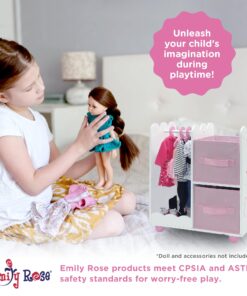 Emily Rose Doll Furniture | USA Business | 18 Inch Doll Clothes Closet Accessory - Wooden Doll Accessories Toy Playsets | 5 Free Wooden 18" Doll Hangers and 2 Large Storage Bins - Butterfly 24 81lSwfOrsLL