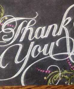 Alternative view of Hortense B. Hewitt Thank You Card and Envelope, Black/White, 50/Pack (35212) Chalkboard