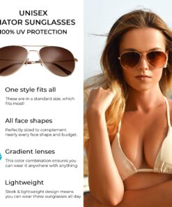 grinderPUNCH Unisex Aviator Sunglasses | Fashionable & Lightweight Frame Suits All Face Shapes | 100% UV Protection 21 81lVzbdaAVL 1