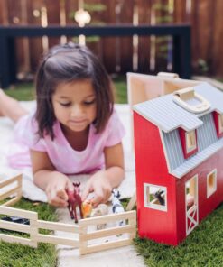 Melissa & Doug Fold and Go Wooden Barn With 7 Animal Play Figures - Farm Animals Portable Toys For Kids And Toddlers Ages 3+ Set 34 81lWZSdKkdL 1