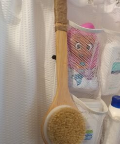 Chikoni Dry Bath Body Brush Back Scrubber with Anti-Slip Long Wooden Handle, 100% Natural Bristles Body Massager, Perfect for Exfoliating, Detox and Cellulite, Blood Circulation, Good for Health 44 81lWllsXML