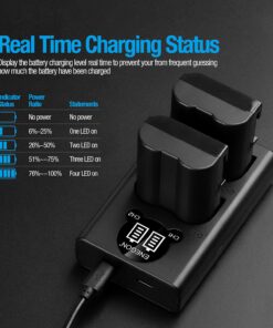 ENEGON EN-EL15 EN-EL15A/B/C Batteries (2 Pack) and Smart LED Dual Charger Kit for Nikon Z6, Z7,D7500 D7000, D7100, D7200 D500, D600, D610, D750,D780 D800, D810, D800E, D810A,D850 Digital Cameras Black 18 81lYSGiZOfL