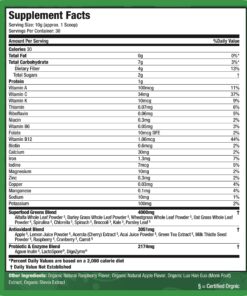 The Feel Great Vitamin Company USDA Organic Superfood Greens Powder - Berry Flavor, Vegan Organic Super Greens, Fruit and Vegetable Supplement, Enzymes & Probiotics. Greens and Superfoods Supplement. Adult Berry 12 81lZJW6FEwL