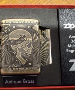 Zippo Skull Lighters Antique Brass 36 81lZSjcYJpL