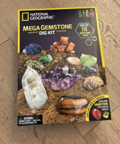 NATIONAL GEOGRAPHIC Mega Gemstone Dig Kit – Dig Up 15 Real Gemstones and Crystals, Science/Mining Kit for Kids, Gift for Girls and Boys, Rock Collection (Amazon Exclusive) 31 81lZysbBGBL