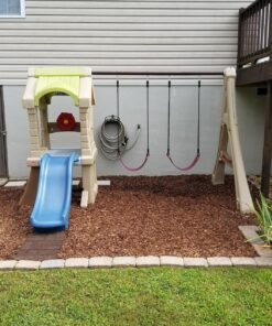Step2 Play Up Gym Set for Kids, Outdoor Swing Set, Backyard Slide, Swings, Playhouse, & Crawl Space, Two Tier, Easy Set Up, Toddlers Ages 3-6 Years Old 34 81lcEVj4kZL