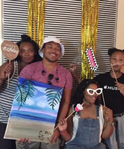 Big Dot of Happiness Chic Happy Birthday - Pink, Black and Gold - Birthday Photo Booth Props Kit - 20 Count 19 81lcIYZBFjL