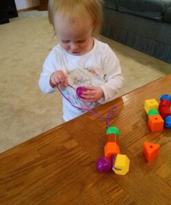 Skoolzy Primary Lacing Beads with String & Pipe Cleaners 46 pc Lacing Beads (41 pc) 36 81ldUd7wGDL