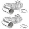 iPower GLDUCT4X25CX2 2-pack 4 Inch 25 Feet Non-Insulated Flex Air Aluminum Ducting Dryer Vent Hose for HVAC Ventilation, 4 Clamps included, white 4'' Ducting 2-Pack 32 81ldxUtyrtL