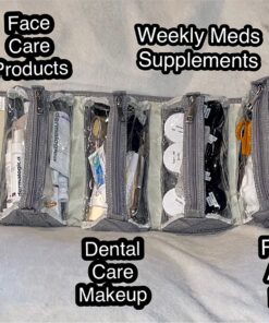 4kits Hanging Roll-Up Makeup Bag/Toiletry Kit/Travel Organizer for Women - 4 Removable Storage Bags - Organize Make Up, Cosmetics, First Aid, Medicine, Personal Care, Bathroom, Palette/Brush Holder 62 81lfPrFObgL