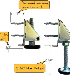 Alternative view of Heavy Duty Leveler Legs w/Lock Nuts - Leveling Feet for Furniture, Cabinets, & Workbench - 4 Pack