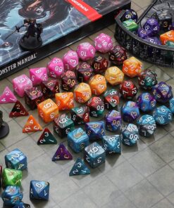 QMay DND Dice Set with 6 Pattern Dice Bag, 42 Pieces, 6 Sets Double - Colors Polyhedron Great for Dungeons and Dragons RPG MTG Table Games 6 sets-42pcs 29 81li7zfaJ5L