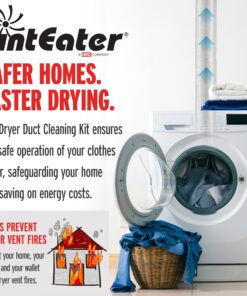 Dryer Vent Duct Cleaning Kit - Gardus RLE202 LintEater Rotary Dryer Vent Cleaner Kit, Removes Lint, Dryer Vent Cleaning System Extends Up to 12’ with 4 Flexible 3' Rods, Air Duct Cleaning Tools 35 81lkLJ7cTpL