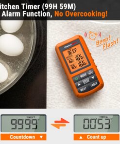 ThermoPro TP20 500FT Wireless Meat Thermometer with Dual Meat Probe, Digital Cooking Food Meat Thermometer Wireless for Smoker BBQ Grill Thermometer Orange 22 81lkPr8FZ9L