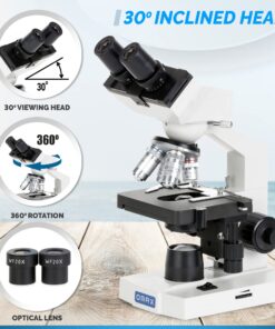 OMAX 40X-2000X LED Binocular Compound Lab Microscope w/ Double Layer Mechanical Stage + Blank Slides, Cover Slips, & Lens Cleaning Paper, M82ES-SC100-LP100 45 81lkWpgfyUL