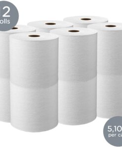 Kleenex Hard Roll Paper Towels (01080) with Premium Absorbency Pockets, 1.5" Core, White, 425'/Roll, 12 Rolls/Case, 5,100'/Case 12 Count (Pack of 1) 11 81lmrBDlrlL